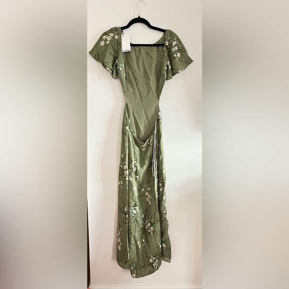 NWT Reformation green Floral backless dress - the coralie dress in Bonita 0 - Picture 7 of 10